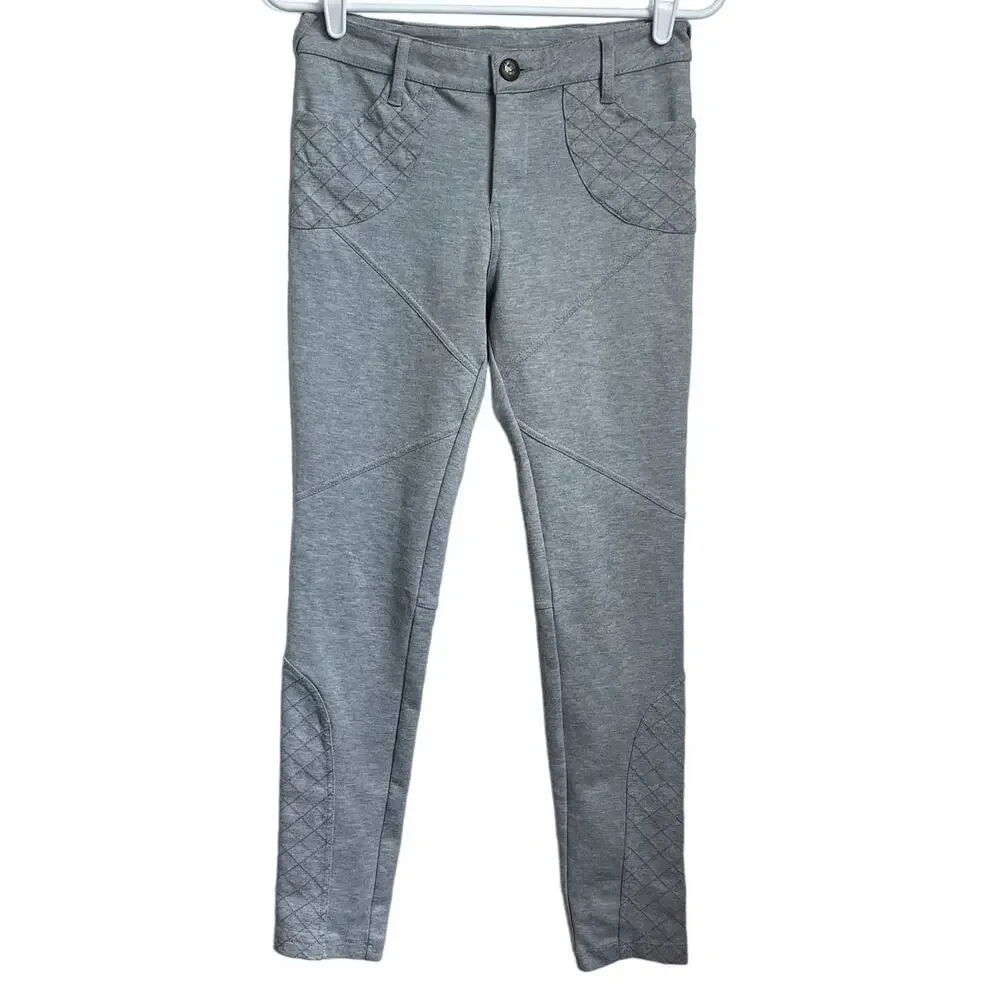 Women's Free People Gray‎ Leggings Moto Skinny Leg Biker Casual Knit Pant sz 27